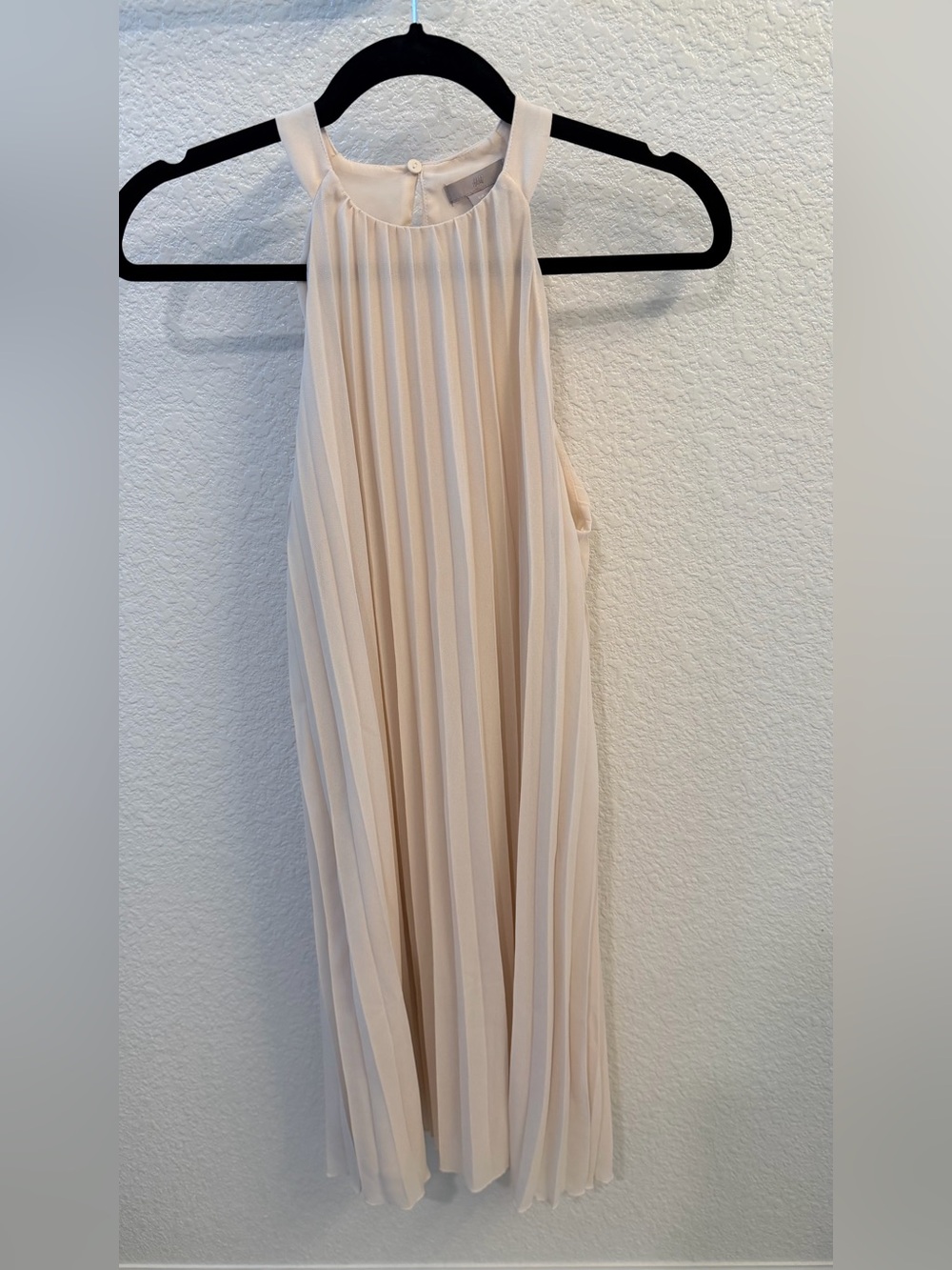 H&M Pleated Halter Maxi Dress in Soft Cream